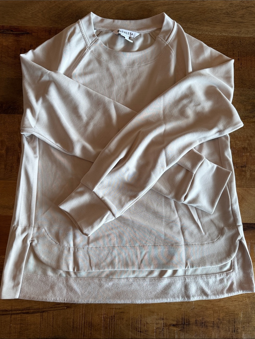 Athleta Seasoft Beige Crewneck Sweatshirt